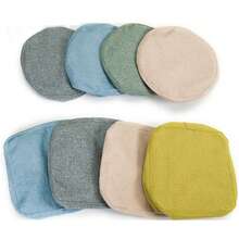 1Pc Elastic Ottoman Cover Solid Color Fabric Stool Covers Square Footrest Covers All-Inclusive Anti Slip Footstool Slipcovers - 4 - View 5