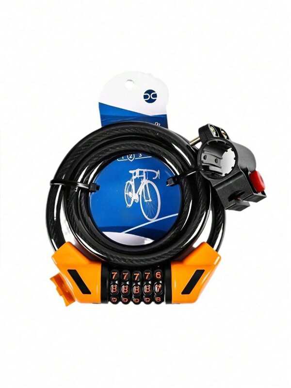1pc Bicycle Combination Lock Thickened Steel Cable Lock Outdoor Mountain Bike Anti-Theft Lock Durable Easy To Install Easy To Use, Universal Bike Lock Mountain Bike 5 Digit Combination Lock Anti-Theft Portable Security Steel Chain Motorcycle Combination Lock, Password Bicycle Cable Lock Thickened Portable Anti-Theft Bike Lock Motorcycle Scooter Electric Bike Lock Bicycle Accessories
