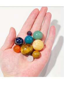 1set Nine Natural Crystal Gemstones - Solar System Planet Ornaments - Home Decor Gift Ore Specimen Energy Stone Set Collectible Gift Birthday Gifts Graduation