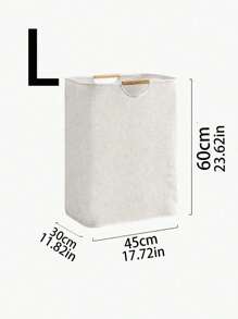 1pc Foldable Wooden Handle Laundry Basket, Collapsible Dirty Clothes Organizer Hamper For Bathroom, Utility Room, Closet, Holds Shirts, Pants, Underwear