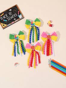 2 件/4 件 返校彩色布艺发饰、苹果配饰蝴蝶结发夹、时尚发饰，适合女孩青少年派对礼物