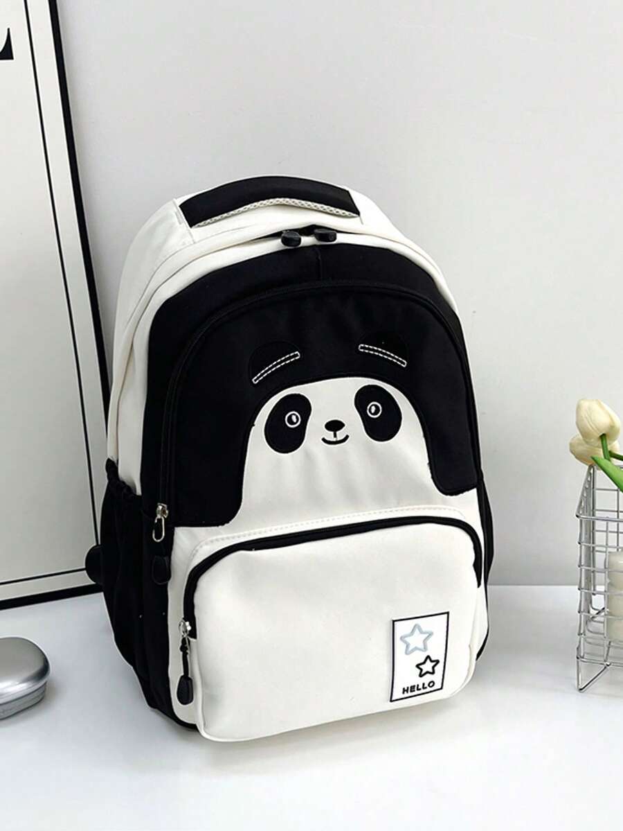 A Fashionable And Cute Panda Backpack For Women, Student Backpack, Travel Backpack, Cartoon And Playful Type, Finely Crafted Nylon Material, With Three-Dimensional Patterns. Multi Layer Design, Can Classify And Store Books And Stationery, Reduce Load, Breathable Shoulder Straps, Scratch Resistant And Wear-Resistant, Suitable For School, Outdoor Play, Parent-Child Travel, Interest Classes, Comic Exhibitions And Other Places