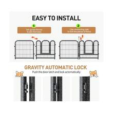 Heavy-Duty 8/16 Panel Dog Playpen, Indoor & Outdoor Pet Exercise Pen With Door, Low Threshold Entry & Double Gravity Lock | Rust-Proof Iron Metal Fence For Puppies