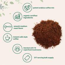 Organic Instant 10 In 1 Mushroom Coffee Powder, 14 Ounce (158 Servings) |   Weight & Immune Support |   Premium Arabica Coffee With Lion's Mane, Chaga, Reishi,& More-HHYD - 28 Ounce (Pack Of 1) - View 4