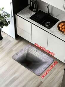 1 件光学错觉门垫 - 无尽的趣味设计，现代简约吸水防滑浴室垫，矩形浴室垫，防油防滑厨房垫，可机洗易清洁入口地毯，入口迎宾地毯，适用于客厅、卧室、厨房、浴室、派对、节日礼物、地毯、门垫、厨房垫、区域地毯、小地毯、垫子、浴室垫、装饰地毯、家居装饰、浴室垫浴室厨房装饰 - 彩色 - 查看 6