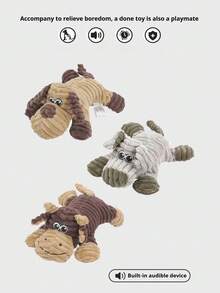 1pc Dog Chew Doll - Durable Squeaky Plush Doll, Teeth Cleaning & Entertaining Doll For Pets, Dogs & Cats - Multicolor - View 6