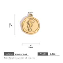 5 piezas de Colgantes redondos, de corazón y de flor de mariposa con baño de oro de 18k de acero inoxidable 304, accesorios de joyería de acero inoxidable para mujer Pendientes DIY