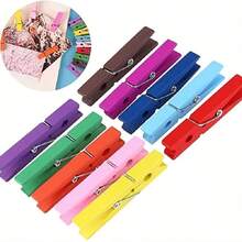 100 Pieces Of Wooden Clips - High-Quality Mixed Color Household Hangers, DIY Handicrafts, Photo And Memo Organization - Decorative Clips For Indoor And Outdoor Use, Creative Design, Composite Wooden Clothes Clips