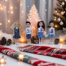 1 peça/2 peças de mini boneca de casal de 14 cm/5,5", acompanha roupas e sapatos de boneca, fantasia de festa para adultos, acessórios para boneca, presente de aniversário, Dia das Mães, presente de Natal, ótimo como lembrancinha de casamento. (Observação: o padrão de algumas roupas pode ser enviado aleatoriamente, mas o estilo é o mesmo.)