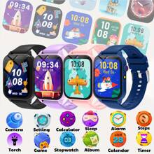 Heißestes Geschenk für Kinder, Kinder Smartwatch Neuheit 2025, Kinder Spieluhr, 18+ lustige Spiele, 1,83 Zoll Touchscreen, Energiesparchip, Schrittzähler, Fotos machen, Taschenlampe, Schlafüberwachung, Alarmerinnerung, Kamera, Fotoalbum, Spiele, Kalender, Schrittzählung, Countdown, Rechner, Stoppuhr, Taschenlampe