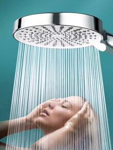 三功能手持式高压花洒，配1.5米/59英寸不锈钢软管和粘性壁挂支架，镀铬浴室配件，浴室工具 - 銀色 - 查看 2