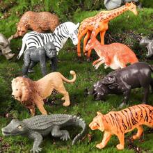 12/24PCS Farm Wildlife Model Set Toys, Tiger Lion Chimpanzee Brown Bear Horse Chicken Duck Goose Sheep Pig Cow Doll Toys, Children's Education Toys, Halloween And Christmas Festival Gifts