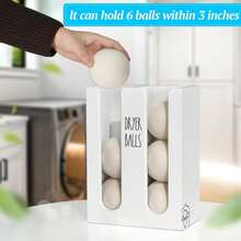 Magnetic Dryer Ball Holder For Laundry Room Organization, Wood Dryer Ball Container Wall Mount, Dryer Balls Organizer For Laundry Room Storage, Laundry Wool Dryer Ball Dispenser Basket (Black) - trắng - Xem 4