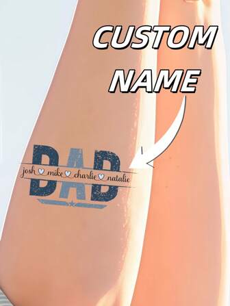 15pcs Customizable Name Temporary Tattoos, Exclusive Father's Day Tattoos, Personalized Waterproof Family Tattoo Stickers, Suitable For Festivals, Parties, Anniversaries