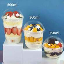 40/30/20/10 unidades Cajas redondas para tartas de mousse con tapa, recipientes de 250ml/360ml/500ml para postres, frutas, para sala de estar, cocina, dormitorio, oficina, bodas, fiestas, cumpleaños, picnics, hornear, regalos de graduación para hombres, madres, padres, amigos, Año Nuevo, accesorios, regalo divertido