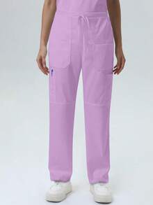 Women's Nursing Pants, Comfortable Pants, Solid Color Simple Multi-Pocket Pants