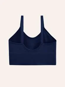 Women's Sports Leisure Thin Padded Bra With Supportive Back, Lightly Lined Wireless Shock Absorbing Lift And Support Bra - Royal Blue - View 3