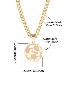 1 Stück personalisierte Halskette in Sportball-Form mit Name, verschiedene Stile, Vatertag, Valentinstag, Geburtstag, Jahrestag, Freunde, Studentenabschluss, Weihnachten, hochwertige Familiengeschenke, geeignet für alle Jahreszeiten