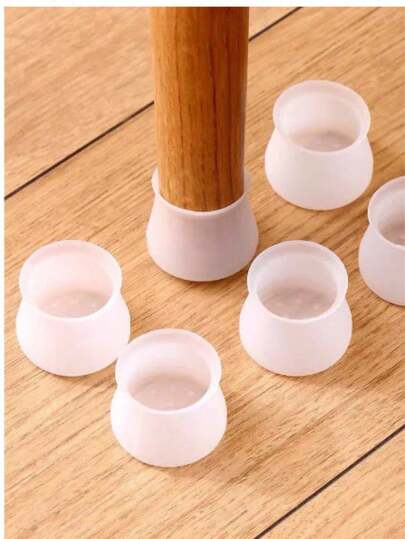 4/8/16 piezas Protectores de silicona para patas de sillas y mesas, Cubiertas redondas antideslizantes resistentes al desgaste y al ruido para proteger pisos de madera, Almohadillas para patas de sillas y mesas