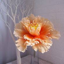 3pcs Large Artificial Peony Flowers, 40cm/15.75in, Plastic Faux Floral Decor For Reunion, Living Room, Spring Season, Christmas, Thanksgiving - Tabletop Home Decor Without Container