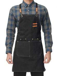 1 件园艺防水帆布围裙、咖啡和美发沙龙工作围裙、家用防水防油烹饪厨师围裙、男女通用餐饮工作围裙、母亲节/父亲节礼物