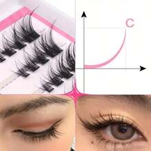 LIMEIKAI 80pcs DIY Faux Eyelash Extensions, Natural Cartoon Skillfully Mixed Length Cat Eye Lash Extensions For Dramatic Look - D - View 7