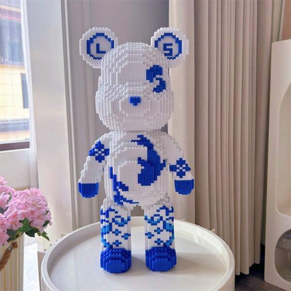 13,000 Pieces Of Blue And White Bear Building Set, Suitable For Parties, Office Decoration, Christmas Eve And Christmas Gifts, Festival Gifts