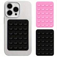 3 Pcs/Set Silicone Adhesive Phone Holder Grip, Suction Cup Phone Stand Suitable For Most Phones, Hands-Free Mirror Shower Phone Mount, For Selfie & Video Compatible With IPhone, Android Phone, Gift For Birthday, Family, Friends Phone Accessories