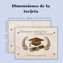 经典风格木质钱包礼品 - 创意木质钱包工艺品 - 毕业贺卡、学生礼金卡、大学生礼物、木质毕业派对贺卡 - 原木色 - 查看 5