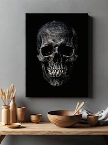 Spooky Skeleton Hand Peace Sign Digital Print - Halloween Wall Arts - Instant Download - Black And White Halloween Decor Posters, Optional Frame Home Decor Fall Decor Room Decor