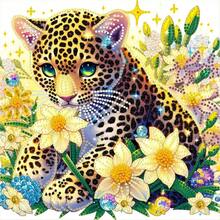 1 套卡通动物图案钻石画套件，DIY 特殊形状水晶钻石部分马赛克手工工艺品，手工艺术礼物，节日派对装饰，无框帆布墙艺术，适用于卧室、办公室、客厅（11.81x11.81 英寸）