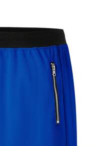 男士休闲运动短裤，拉链口袋，健身房锻炼短裤，抽绳腰带，篮球短裤，弹力轻便运动裤，适合篮球、棒球、健身、跑步、训练、运动、户外活动，父亲节夏季礼物 - 藍色 - 查看 7