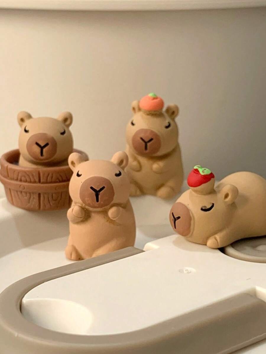 10PCS Cute Capybara Figurines Shoe Charms For Hollow Out Clags,Shoes Decoration DIY Accessories For Clogs Sandals