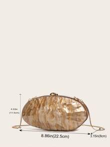 Women's Evening Clutch Bag, White Pearl Effect Hard Box Shaped Handbag, Acrylic Shell Design Party Bag, Shoulder Strap Crossbody - Multicolor - View 10