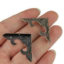 8pcs Vintage-Look Corner Protectors Wood Trim Box Edge Decor Metal Corners