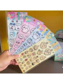 1 pieza Pegatina Hachiware Usagi Pegamento creativo estéreo Pegatina decorativa linda para computadora con pegatinas decorativas DIY, muy adecuada para festivales, fans, escuelas y regalos, juegos de niños y niñas, pegatinas de anime, pequeños regalos(estilo aleatorio)