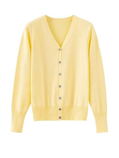 GIGOGOU Cardigan en maille unicolore décontracté pour femmes, printemps-automne