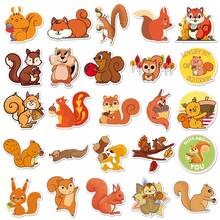 50张松鼠涂鸦贴纸，个性化卡通动物创意DIY贴纸，适用于滑板行李房间装饰墙面装饰墙贴