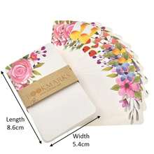 50 Pieces Handmade Flower Message Scrapbook Paper Cards Greeting Cards Postcards Party Wedding Invitation Cards - 如圖 WB02XJH012 - 查看 2