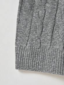 Men's V-Neck Solid Color Knit Sweater Vest - Grey - View 6