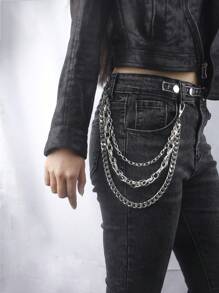 Personalized Thick Aluminum Alloy Chain Metal Pant Chain Hip Hop Decor Waist Chain Fall, Autumn, Halloween