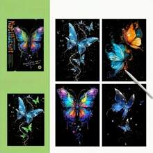 12 piezas de papel de arte para rayar con diseño arcoíris. Juego de manualidades de arte juvenil adecuado como regalo de Navidad para adolescentes, artesanías juveniles y pintura para rayar DIY