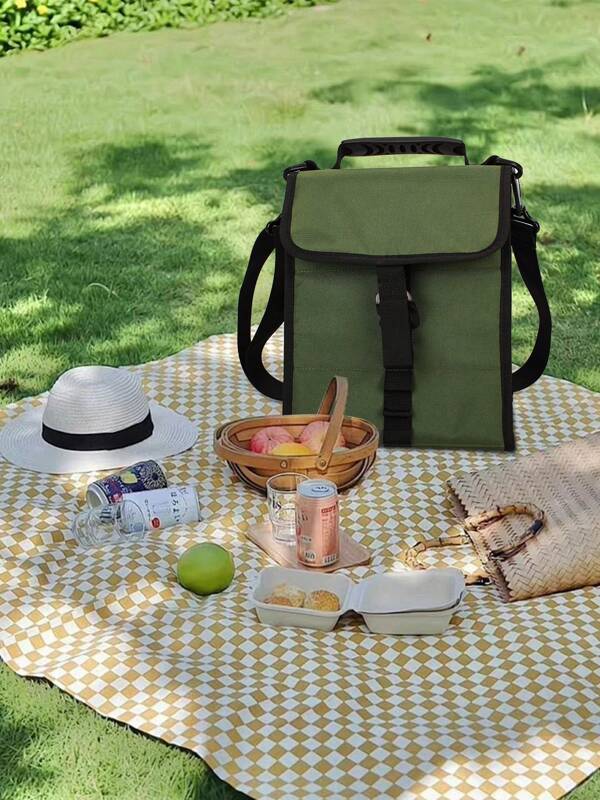 YESPACE Bolsa aislada pequeña para camping al aire libre, bolsa enfriadora plegable y reutilizable, ligera y duradera con hebilla, mantiene caliente/frío durante horas, adecuada para compras, entrega de alimentos, camping, viajes y equipo de camping | Bolsa térmica plegable | Bolsa con asa resistente Regreso a la escuela Bolsa de útiles escolares Bolsa de almuerzo para mujeres Accesorios de picnic