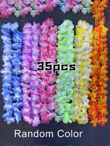 1-30pcs Hawaii Garland Necklace Tropical Hawaii Flower Theme Party Favors Headbands Holiday Wedding Beach Birthday Decorations Party Supplies Wreaths Headbands Holiday Wedding Beach Birthday Decorations(Random Color) - Multicolor - View 12