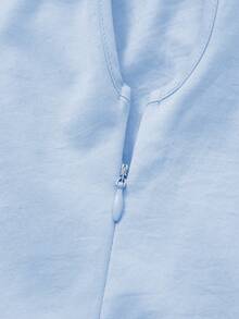 魅力四射的Floreya杏色优雅法式束腰喇叭下摆露背中长连衣裙，适合日常穿着和约会。 - 藍色 - 查看 11