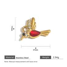 1 Pc 304 Stainless Steel 18k Gold-Plated Pendant With Natural Stone Fish, Moon, Crab, Turtle And Bird, Women's Stainless Steel Jewellery Accessories DIY Pendant
