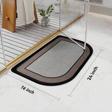 Ultra Thin Bathroom Rugs Mat - Round Bath Rugs Grey 16x24-Holidaygift - Brown - View 2