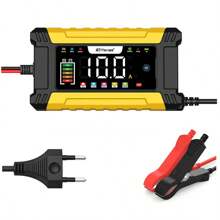 RJTianye 12V 10A Smart Pulse Car Battery Charger For Lead-Acid Batteries, Motorcycle & Auto