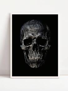 Spooky Skeleton Hand Peace Sign Digital Print - Halloween Wall Arts - Instant Download - Black And White Halloween Decor Posters, Optional Frame Home Decor Fall Decor Room Decor