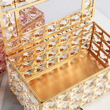 1pc Rectangular Paper Box, Luxury Crystal Tissue Box Napkin Holder Decorative ,For Home Dining Room Living Room,Hotel Coffee Table